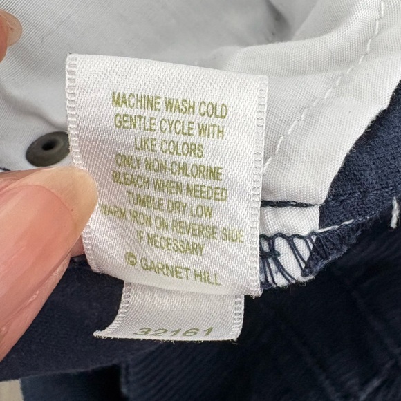 Garnet Hill Womens Corduroy Pants Size 10 Navy Blue Straight Leg Classic Casual - Picture 12 of 14